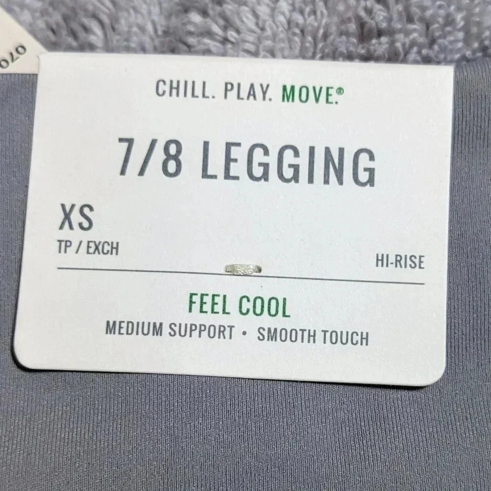 NWT Gray *Aerie* Leggings | XS | Hi-Rise | Feel Cool Laser-Cut Side Pockets - Picture 5 of 7